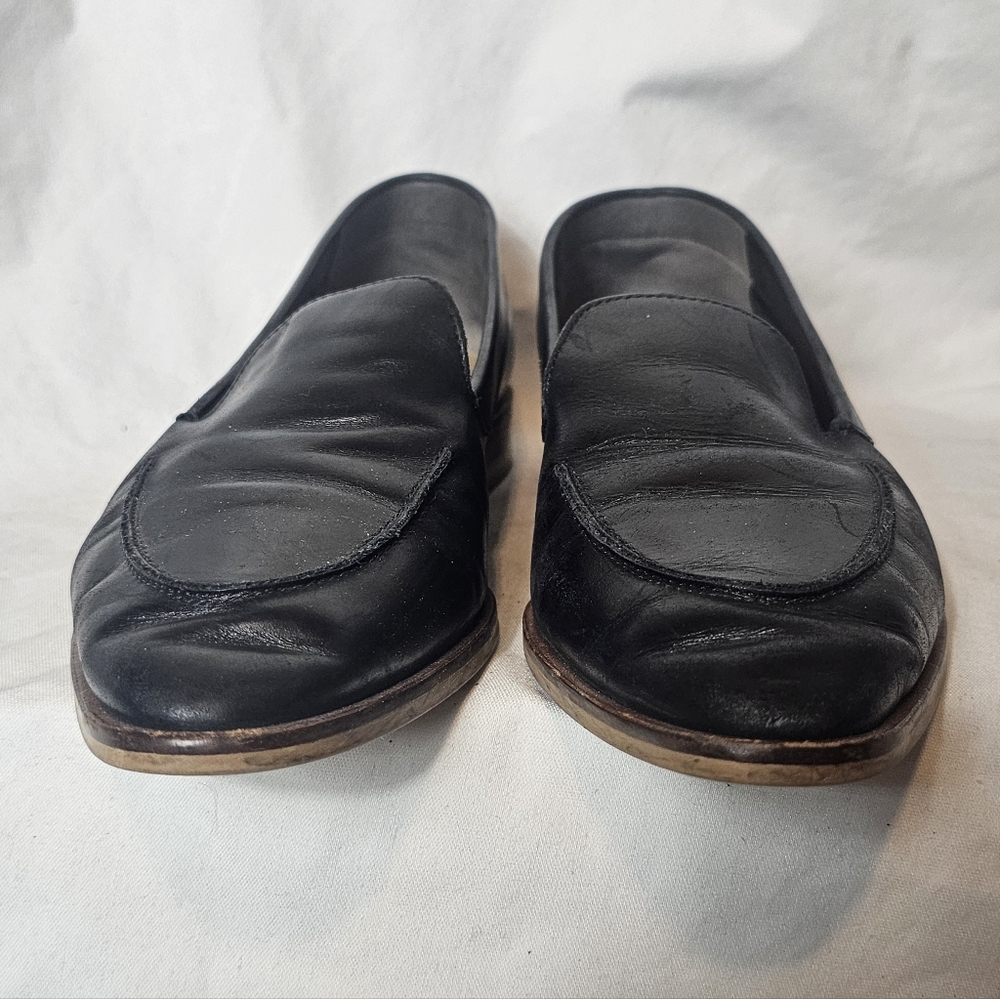 Everlane Black Leather Slip-On Loafers Women's Size 9.5 Fall Work Office Italian - Picture 3 of 16